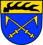 Gekreuzte Heuliecher (Heuhaken), die oft mit Speeren verwechselt werden (Heubach)