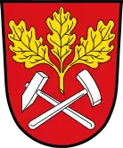 Wappen von Laufach(Bayern)mit Eichenblättern am Zweig