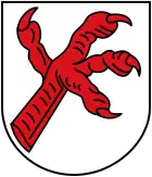 Vogelklaue, schräglinks aufsteigend: Mettenheim (Rhh)