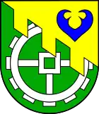 durch Schrägzinnenschnitt schrägrechts geteilt (Mucheln DE)