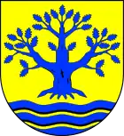 Blauer Eichbaum im Wappen von Nübel, Schleswig-Holstein