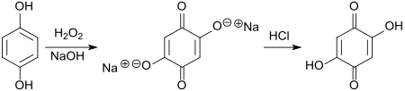 2,5-Dihydroxy-1,4-benzochinon (DHBQ) aus Hydrochinon (HQ)