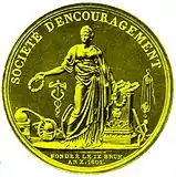 Goldmedaille der Ausstellung der „Société d'encouragement pour l'industrie nationale“ von 1809