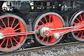 Triebrad der Lok DLM BR 52 8055, Triebstangen mit Rollenlagern