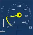 190 m vor dem Ende der Zielgeschwindigkeits­über­wachung (TSM) und der Sollkurve bei 48 km/h wird die Release Speed (15 km/h) noch nicht in Anspruch genommen…