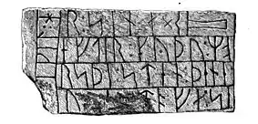 Runenstein von Hanning  Thorhammer rechts oben