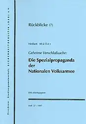 DSS-Arbeitspapiere, Spezialpropaganda, H. 38, 1997, Umschlag.