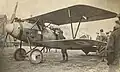 Erbeuteter Albatros D.V von Vizefeldwebel Ernst Clausnitzer (Seriennummer D.1162/17) am schwarzen Rumpfband erkenntlich als Maschine der Jasta 4, nun mit britischen Kokarden