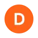 Rundes Liniensymbol mit dem weißen Großbuchstaben D in orange gefülltem Kreis vor neutralem Hintergrund