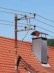 Dachständer für Niederspannung mit Glockenisolatoren