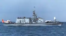 Die Sa’ar-4.5-Klasse mit SAR-Hubschrauber im Jahr 1985