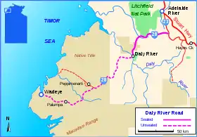 Übersichtskarte Daly River Road