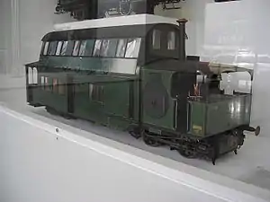 Modell des doppelstöckige Dampftriebwagen von Krauss von 1882