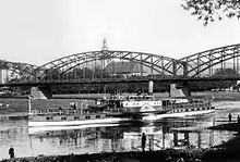 Kaiser Wilhelm an der Weserbrücke in Beverungen, um 1910