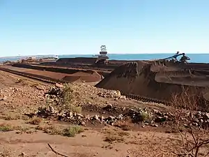 Eisenerz-Verladehafen in Dampier in Western Australia