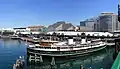 Blick auf das Harbourside Shopping Centre von der Pyrmont Bridge