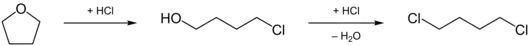 Zweifache Chlorierung von Tetrahydrofuran