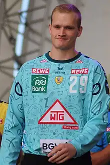 David Späth bei der Saisoneröffnung der Rhein-Neckar Löwen