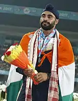 Davinder Singh – hier als Bronzemedaillengewinner der Asienspiele von 2017 – erreichte Platz zwölf