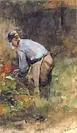 Bei der Arbeit im Garten (ca. 1920)