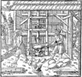 Maschine von 1556. Aus De re metallica.