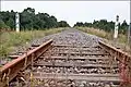 Grenze mit Gleisunterbrechung bei Ruba 56.3793222.62025 August 2011
