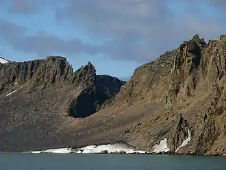 Wand der Caldera mit der Scharte Neptunes Window (2006)