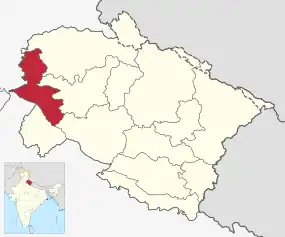 Positionskarte des Distrikts Dehradun