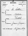 Eintrag seiner Hochzeit mit Jeanne Françoise Postel am 18. Juni 1829 im 1. Arrondissement in Paris