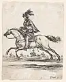 Stefano della Bella (Zeichnung), Israël Silvestre (Gravur): Musketier zu Pferd, um 1643 (Wesleyan University)