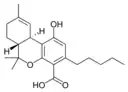 Strukturformel Δ9-tetrahydrocannabinolsäure B
