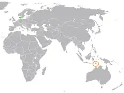 Lage von Dänemark und Osttimor