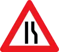 A43.3: Einseitig (rechts) verengte Fahrbahn