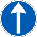 D11.1: Vorgeschriebene Fahrtrichtung – geradeaus