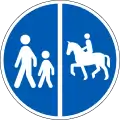 D26.1: Getrennter Reit- und Gehweg (Gehweg links, Reitweg rechts)