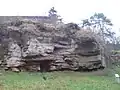 Der Malafelsen mit der Merburg