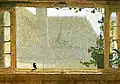 Ausschnitt: Vogel am Fenster