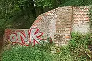 Der Rest der Befestigungsmauer im Nordwesten des Kalkbergs von Lüneburg
