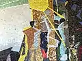 Detail 1, Wand Mosaik, Kennen und Erkennen, 1955–60, Universität Basel, Schweiz. Von Coghuf, Ernst Stocker (1905–1976) Künstler