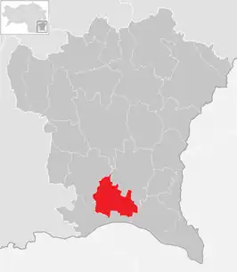 Lage der Gemeinde Deutsch Goritz im Bezirk Südoststeiermark (anklickbare Karte)