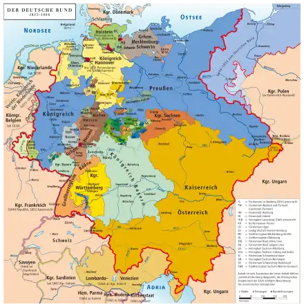 Königreich Bayern im Deutschen Bund 1816,mit der Pfalz
