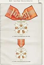 Olympia-Ehrenzeichen 1. (oben) und 2. Klasse