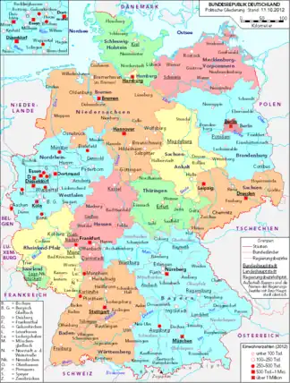 Politische Karte von Deutschland