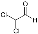 Strukturformel von Dichloracetaldehyd