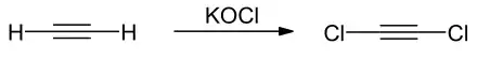Synthese von Dichlorethin durch direkte Chlorierung von Ethin