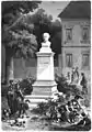 Schadow-Denkmal, Illustration von Wilhelm Simmler in der Zeitschrift Die Gartenlaube, 1869