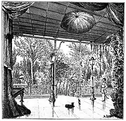 Billardraum des Pavillons auf der Gabeleia bei Schubra, Die Gartenlaube, 1898, S. 508.
