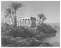 Die Insel Philae, Stahlstich von Albert Henry Payne nach Karl Eduard Biermann