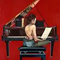 Die Partitur, 2005, Öl auf Leinwand, 110 × 110 cm