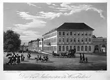 Hotel und Badehaus „Vier Jahreszeiten“ in Wiesbaden, im Zweiten Weltkrieg zerstört (1821)